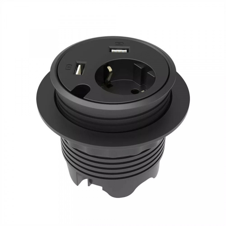 Powerdot - El, 2×USB-laddare, genomföringshål