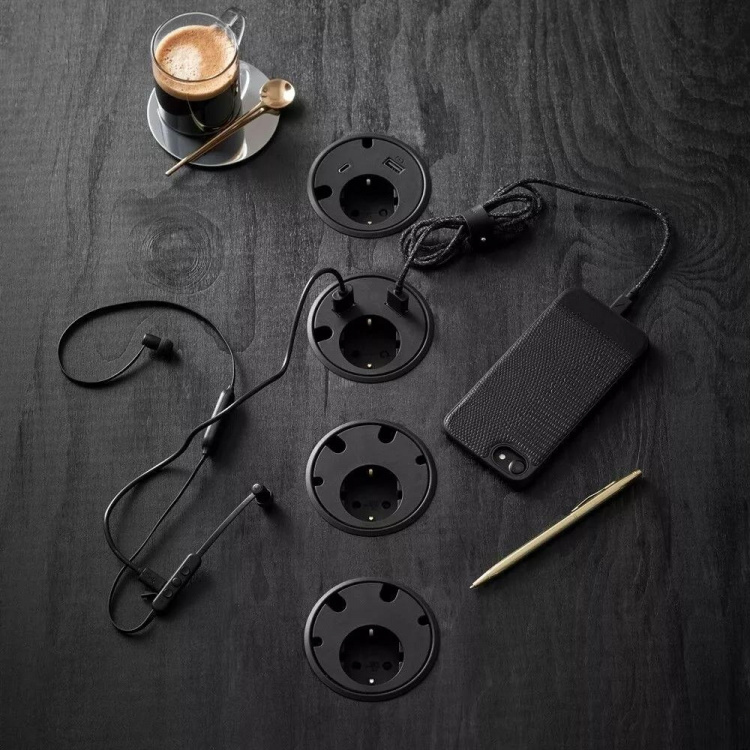 Powerdot - El, 2×USB-laddare, genomföringshål