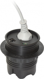 Powerdot Satellit PD12 - satellit, 1x CEE 7/4, RJ45, USB, svart