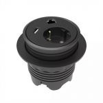 Powerdot Satellit PD12 - satellit, 1x CEE 7/4, RJ45, USB, svart