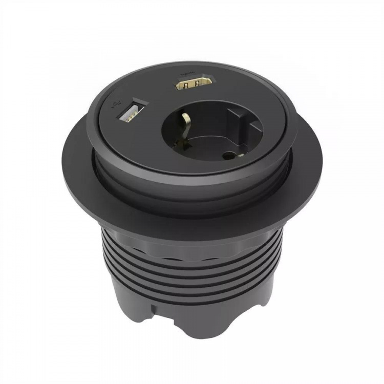 Powerdot Satellit PD13 - satellit, 1x CEE 7/4, HDMI, USB, svart