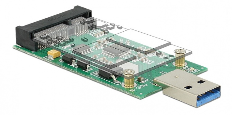 DeLOCK USB 3.0 till mSATA converter, 5Gb/s, 1xUSB typ A ha, 1xmSATA
