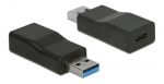 DeLOCK USB omvandlare, USB-C - USB-A, 3.1 Gen 2, svart DeLOCK USB omvandlare, USB-C - USB-A, 3.1 Gen 2, svart