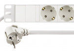 DELTACO Grenuttag med 8xCEE 7/4 uttag, 1xCEE 7/7, petskydd, vit