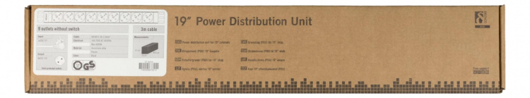DELTACO grenuttag, 9xCEE 7/4, 1xCEE 7/7, petskyddad, 3m kabel, svart