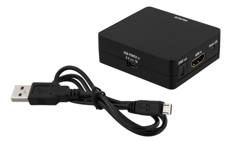 DELTACO HDMI - HDMI +SPDIF/3,5mm omvandlare, Ultra HD 30Hz, svart DELTACO HDMI - HDMI +SPDIF/3,5mm omvandlare, Ultra HD 30Hz, svart