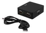 DELTACO HDMI splitter, 1x HDMI in, 2x HDMI ut, 6,75 Gbit/s, svart