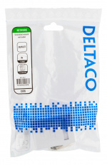 DELTACO oskärmat vägguttag, utanpåliggande UTP 1xRJ45, Cat6, vit