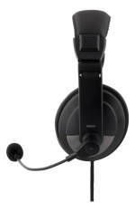 DELTACO over-ear headset med volymkontroll, 4-polig 3,5mm, svart DELTACO over-ear headset med volymkontroll, 4-polig 3,5mm, svart