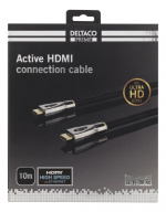 DELTACO PRIME aktiv HDMI kabel, 10m, Broderad, HDMI High Speed with Et DELTACO PRIME aktiv HDMI kabel, 10m, Broderad, HDMI High Speed with Et