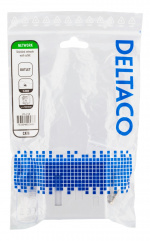 DELTACO skärmat vägguttag, utanpåliggande FTP 2xRJ45, Cat6, vit