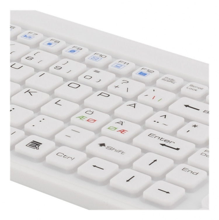 DELTACO tangentbord i silikon, touchpad, IP68, 105 + 12 media, vit DELTACO tangentbord i silikon, touchpad, IP68, 105 + 12 media, vit