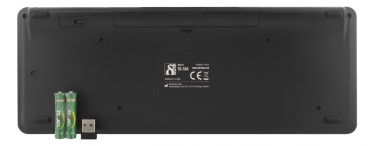 DELTACO Trådlöst mini tgb, Nordisk, touchpad, USB, svart