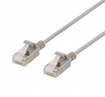DELTACO U/FTP Cat6a patchkabel, slim, 3,8mm i diameter, 3m, grå