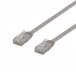 DELTACO U/UTP Cat6 patchkabel, flat, 0,3m, 250MHz, grå