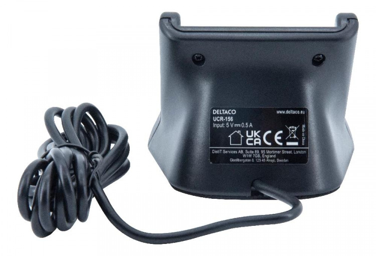DELTACO UCR-156 Smartkortläsare, USB, svart