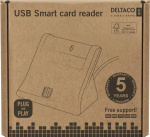 DELTACO UCR-156 Smartkortläsare, USB, svart
