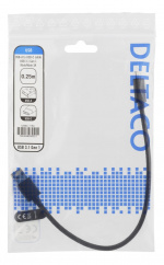DELTACO USB 3.1 Gen1 USB-C - USB-A tygbekl kabe, 0.25m, 60W 3A, svart