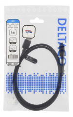 DELTACO USB 3.1 Gen1 USB-C - USB-A tygbekl kabe, 1m, 60W 3A, svart