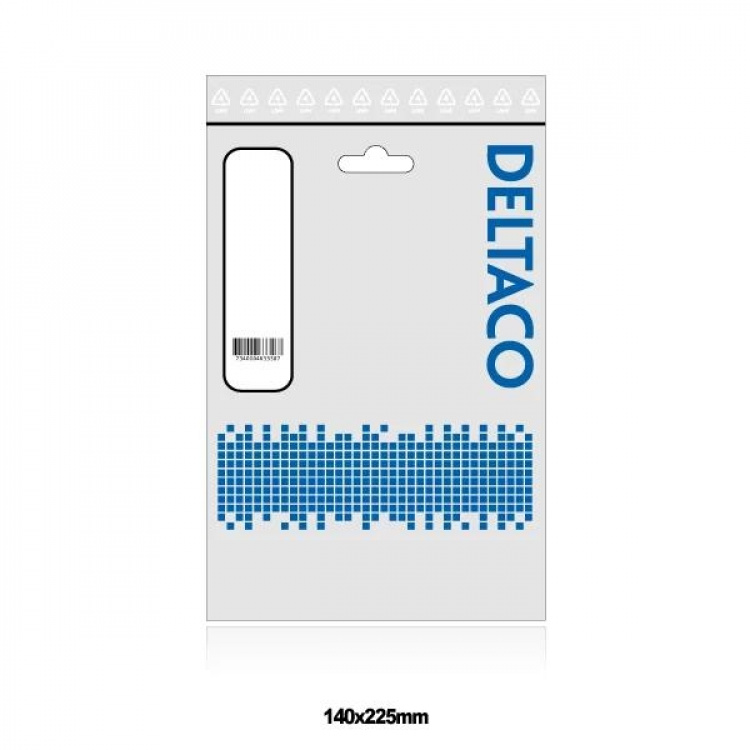 DELTACO USB-302D USB-A till Micro USB, vänstervinklad, 2m, svart