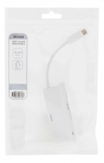 DELTACO USB-C hubb, 1x HDMI 4K at 30Hz, 3x USB-A 3.1, vit