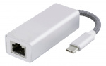 DELTACO USB-C nätverksadapter, Gigabit, RJ45, vit påse, silver DELTACO USB-C nätverksadapter, Gigabit, RJ45, vit påse, silver