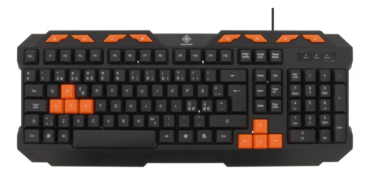 DELTACO GAMING tangentbord med anti-ghosting, USB, nordisk layout, svart/orange DELTACO GAMING tangentbord med anti-ghosting, USB, nordisk layout, svart/orange