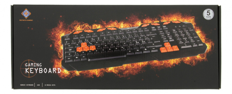 DELTACO GAMING tangentbord med anti-ghosting, USB, nordisk layout, svart/orange DELTACO GAMING tangentbord med anti-ghosting, USB, nordisk layout, svart/orange