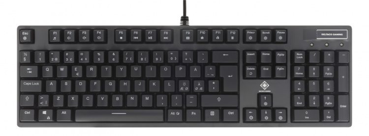 DELTACO GAMING tangentbord med röda brytare, RGB, svart