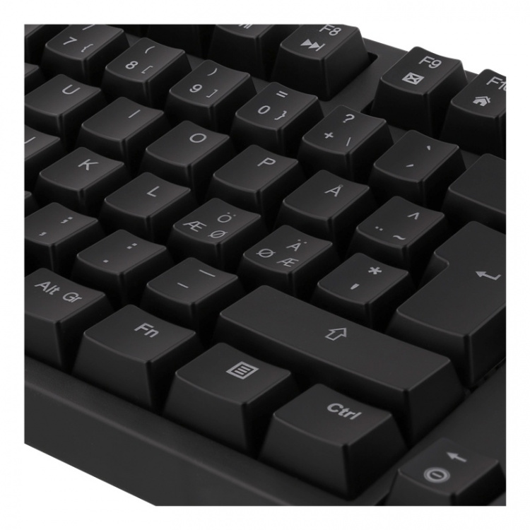DELTACO GAMING tangentbord med röda brytare, RGB, svart