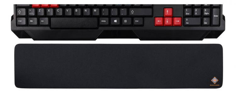 DELTACO GAMING stort handledsstöd, 18mm högt, svart