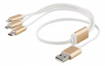 EPZI Multiladdare, USB-C, Lightning, Micro USB, USB-A, 50cm, vit EPZI Multiladdare, USB-C, Lightning, Micro USB, USB-A, 50cm, vit