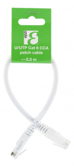 EPZI U/UTP Cat6 patchkabel, CCA, 0,3m, 250MHz, vit