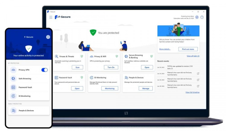 F-Secure TOTAL (SAFE+Freedome VPN) 1år 15 enh Full F-Secure TOTAL (SAFE+Freedome VPN) 1år 15 enh Full