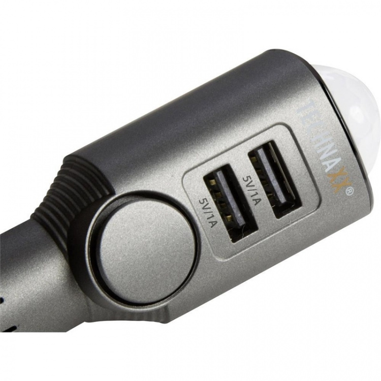 Technaxx Car Alarm + Car charger black