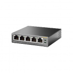 TP-Link Skrivbordsswitch, 4-portar, PoE, 100 Mbps, 58W, svart