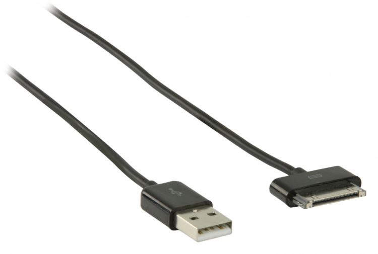 Valueline Synk och Laddningskabel Apple Dock 30-Pin - USB A hane 2.00 m Svart