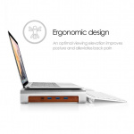 Desire2 Monitorställ Riser Universal 3x USB-A, 1x Type-C, Silver