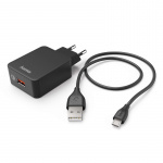 Hama Laddare 220V Micro-USB 3A lös kabel 1.5m QC 3.0