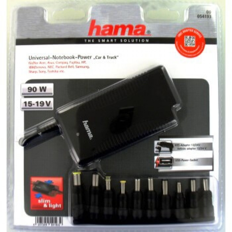 Hama Nätdel Notebook Universal 12-30V 15-19V/90W 10x Adapter