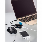 Hama USB 3.1 Hub Typ C 1:4 Svart