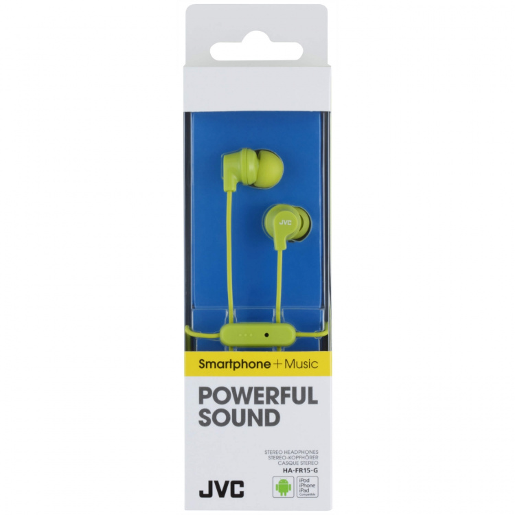 JVC Hörlur FR15 In-Ear Remote Mic Grön