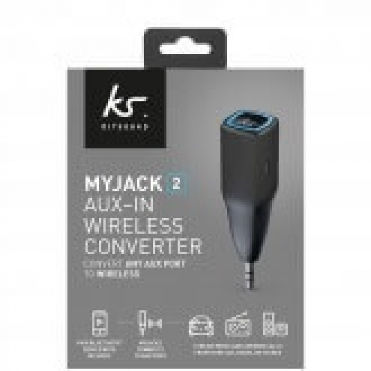 Kitsound 3,5Mm Bt Mottagare Myjack2 Trådlös Svart 10H Batteritid Mic