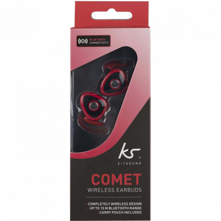 KitSound Hörlur Comet In-Ear True Wireless Röd KitSound Hörlur Comet In-Ear True Wireless Röd
