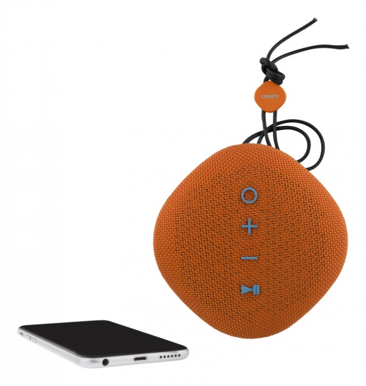 STREETZ vattentålig Bluetooth-högtalare, IPX5, TWS,BT 4.2, 1x6W, orang (CM751)
