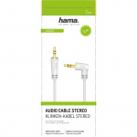 Hama Kabel Audio 3.5mm-3.5mm Vinklad Vit 2m Hama Kabel Audio 3.5mm-3.5mm Vinklad Vit 2m