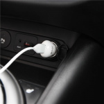 Gear Laddare 12-24V 1xUSB 1A Vit MicroUSB Kabel Rund 1m