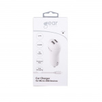 GEAR Laddare 12-24V 2xUSB 2,4A Vit MicroUSB Kabel Rund 1m GEAR Laddare 12-24V 2xUSB 2,4A Vit MicroUSB Kabel Rund 1m
