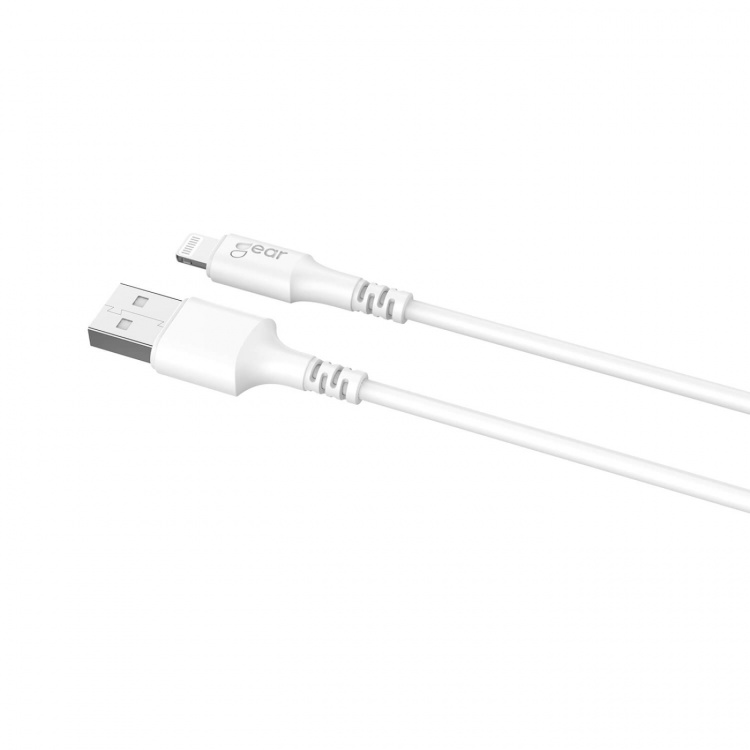 Gear Rund Laddkabel Lightning till USB-A 2m Vit MFI Gear Rund Laddkabel Lightning till USB-A 2m Vit MFI