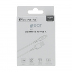 Gear Rund Laddkabel Lightning till USB-A 2m Vit MFI Gear Rund Laddkabel Lightning till USB-A 2m Vit MFI
